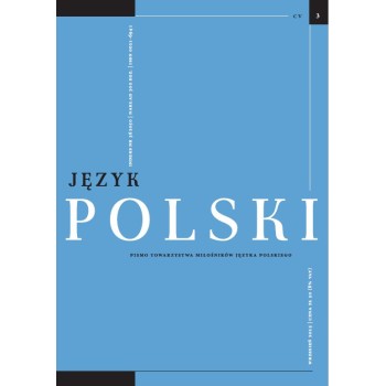 Język Polski. Rocznik CV zeszyt 3 Język Polski. Rocznik CV zeszyt 3