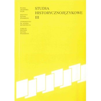 Studia historycznojęzykowe III